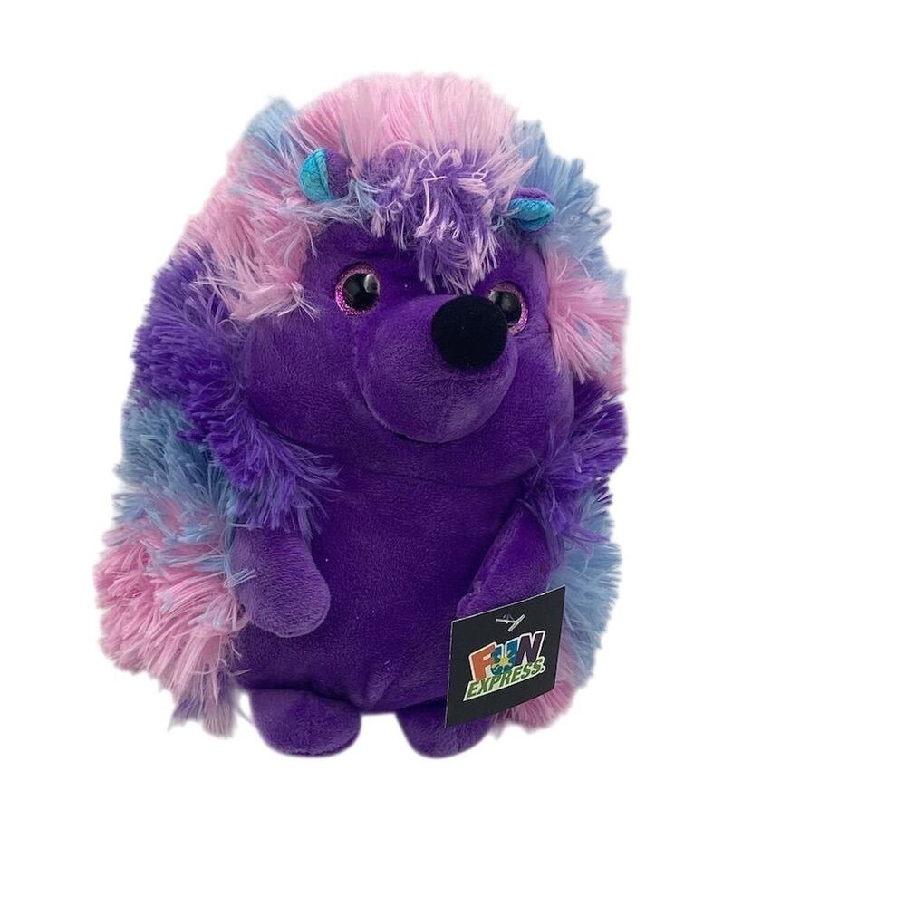 The Petting Zoo Purple Hedgehog Plush Toy‎ Small Stuffed Animal 10"